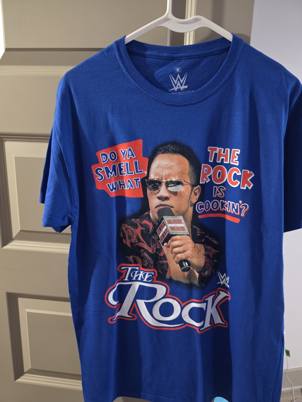 WWE Blue The Rock Graphic Tee